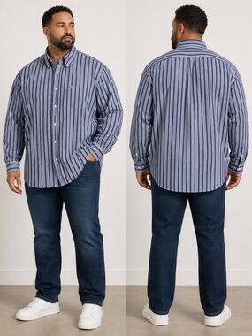Ralph Lauren Jeans Company Men’s XXL Long Sleeve Pinstriped Button Up Shirt